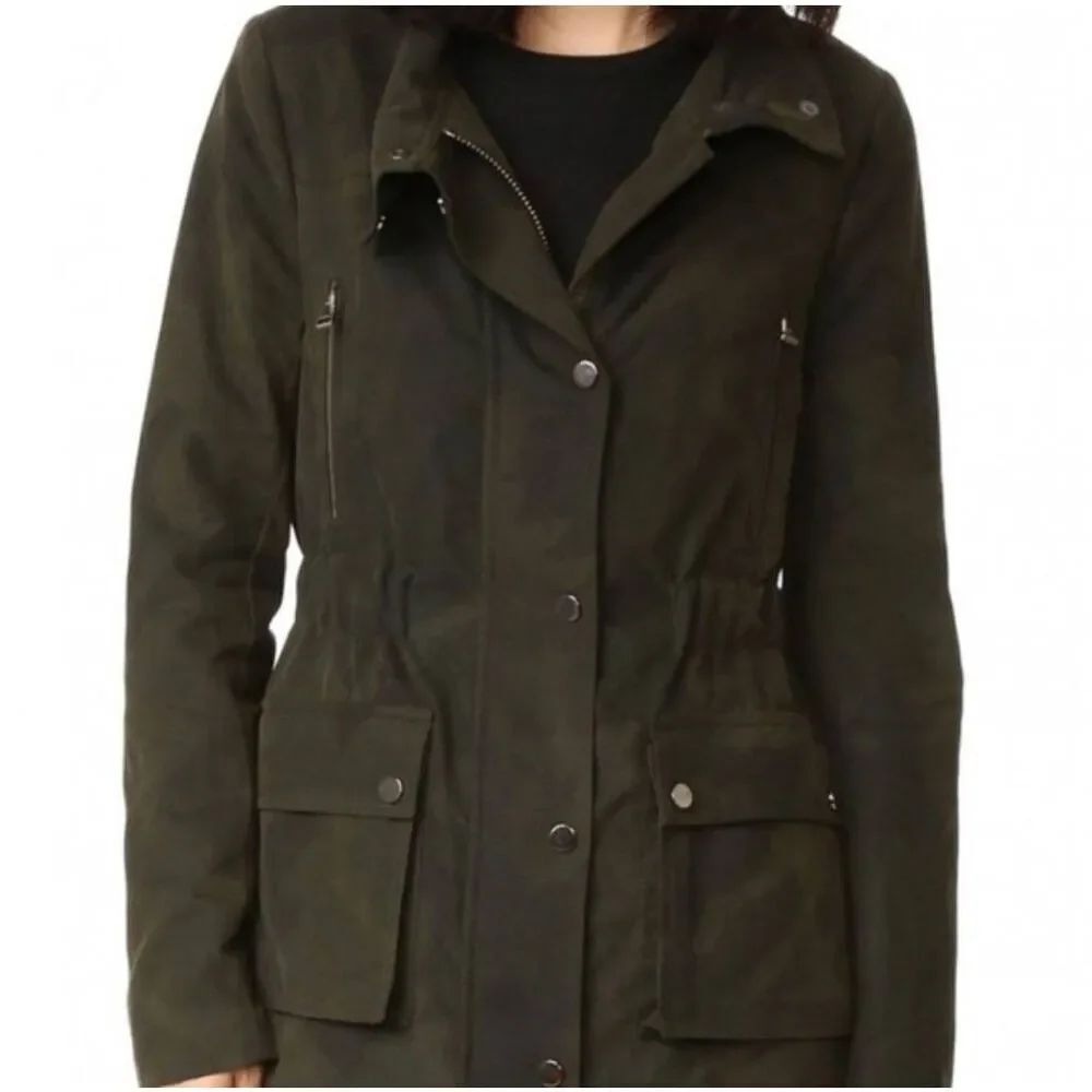VERONICA BEARD Army Green Glade Funnel Neck Camo Jacket Sz‎ 4